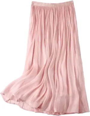 Ladies Emperament Long Skirt Solid Color All-Match A-Line Skirts Streetwear