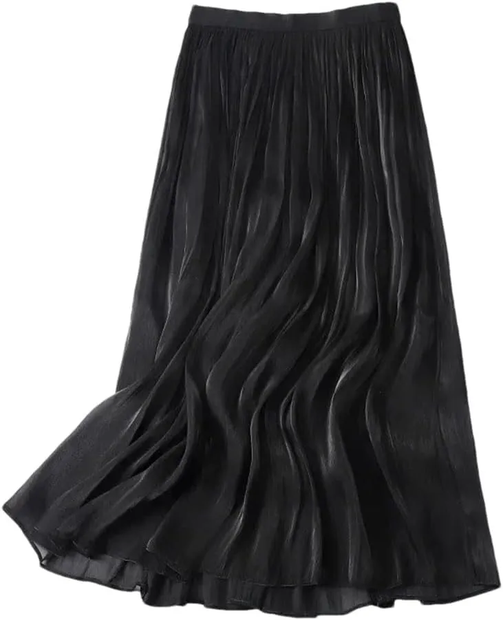Ladies Emperament Long Skirt Solid Color All-Match A-Line Skirts Streetwear