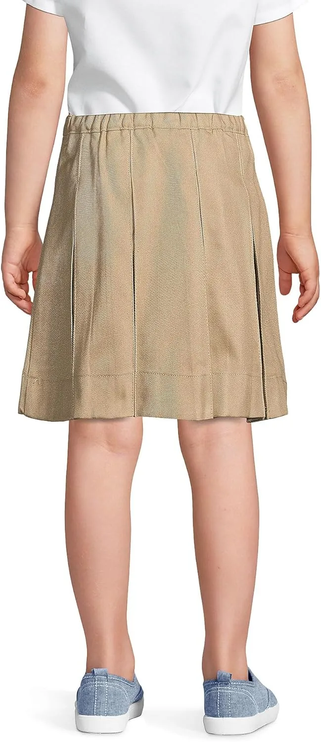 Lands' End School Uniform Girls Solid Box Pleat Skirt Top of Knee