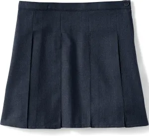 Lands' End School Uniform Girls Solid Box Pleat Skirt Top of Knee