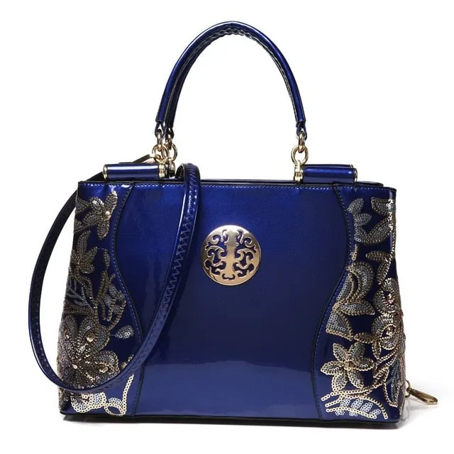 Large Capacity Women Handbag Leather Evening Bag