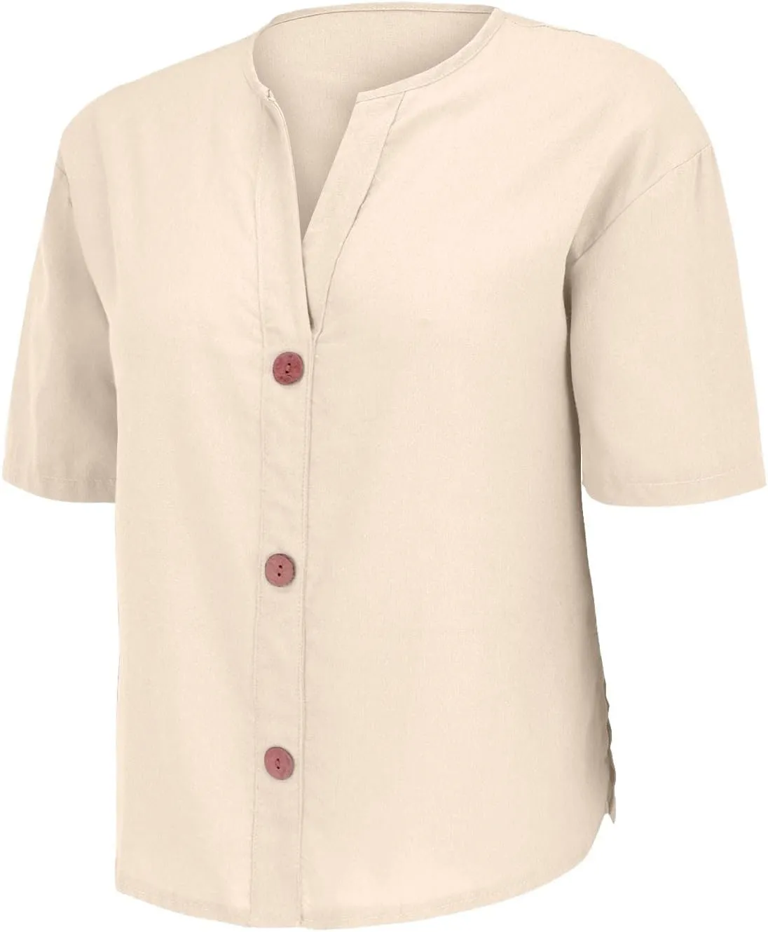 Linen Shirts for Women 2025 Summer Button Down Short Sleeve Loose Fit Shirts Fashion Boho Casual Beach Tops