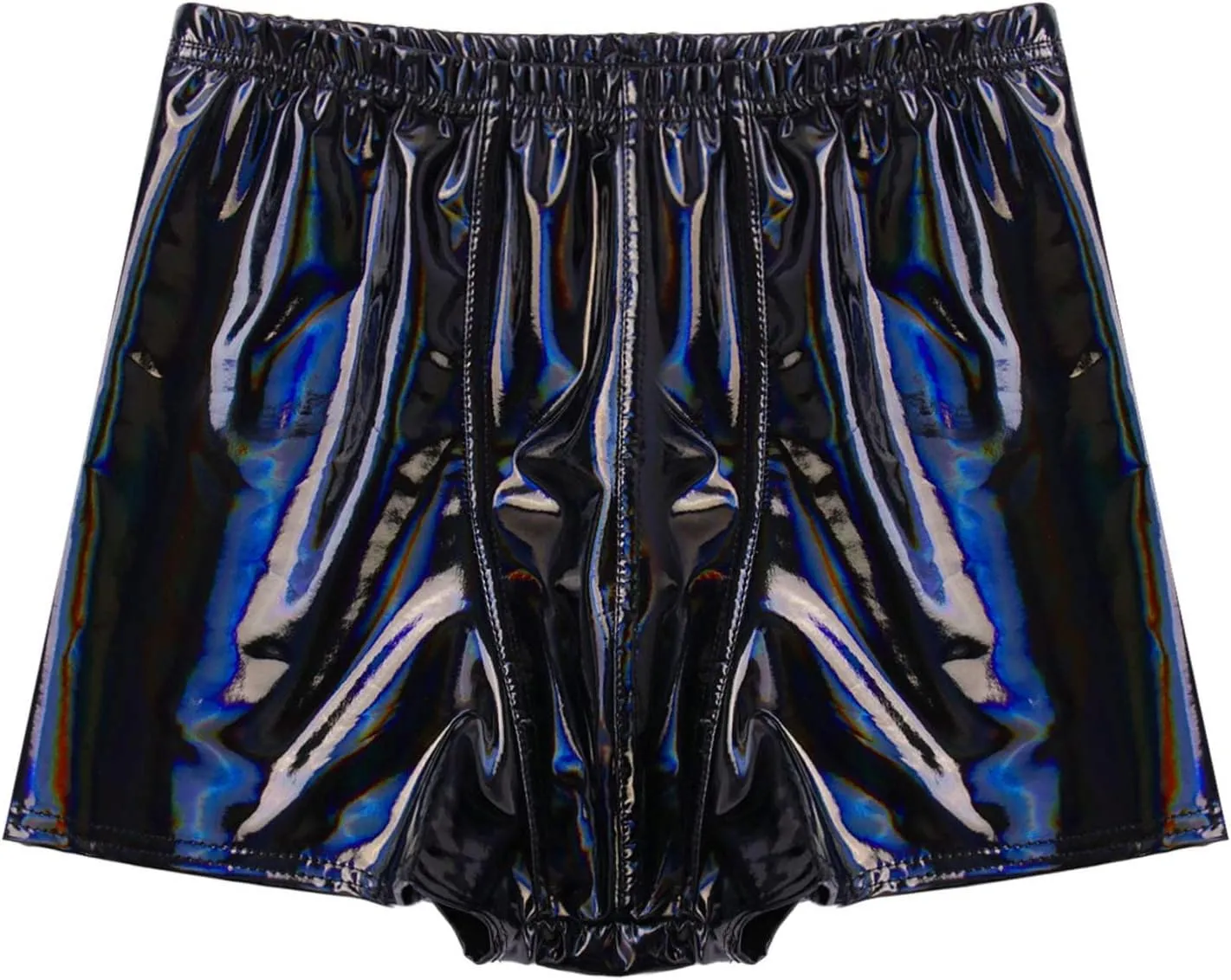 Linjinx Men's PVC Sexy Leather Lingerie Short Pants Latex Shaping Sheath Boxer Briefs Underpants