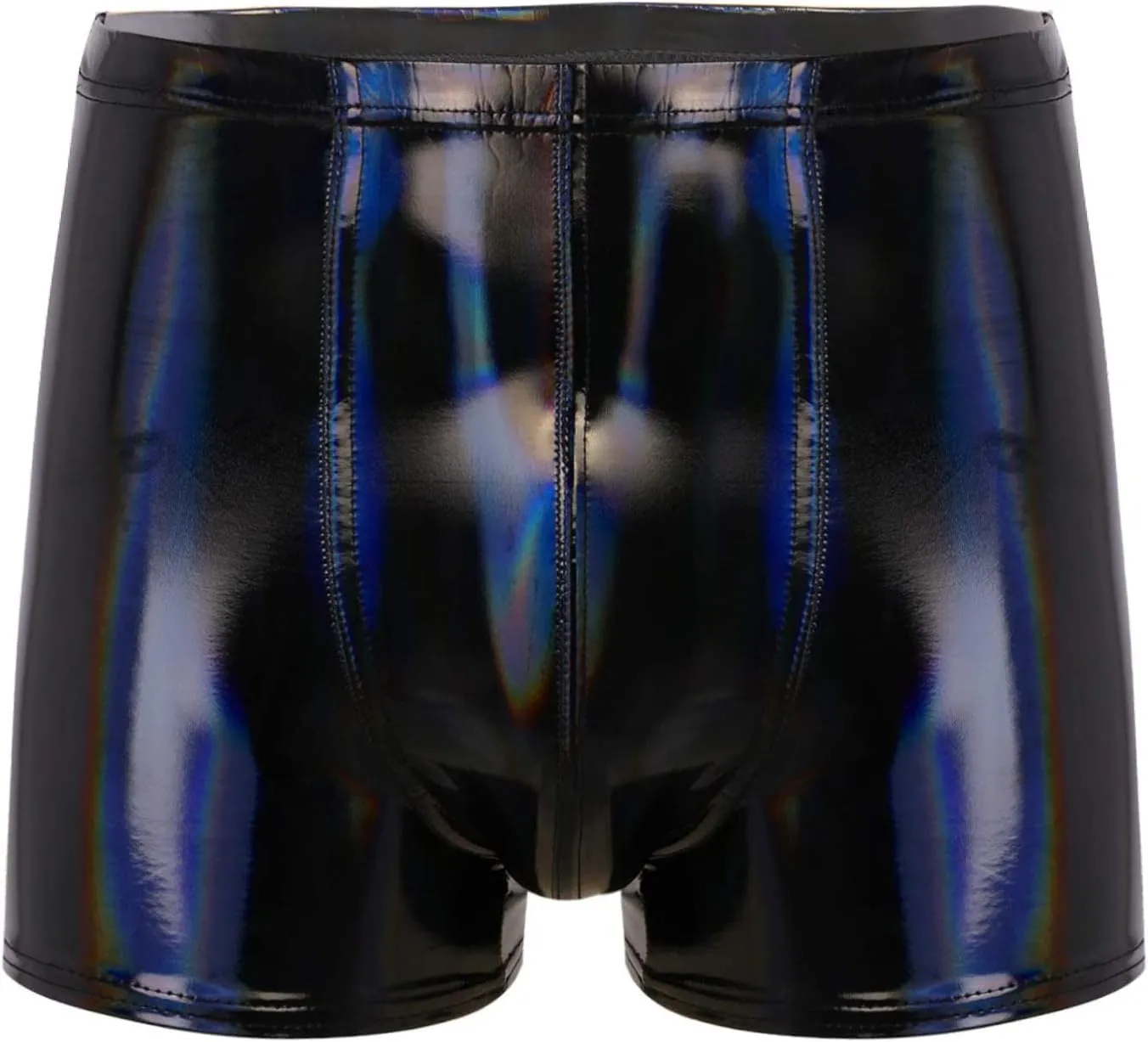 Linjinx Men's PVC Sexy Leather Lingerie Short Pants Latex Shaping Sheath Boxer Briefs Underpants