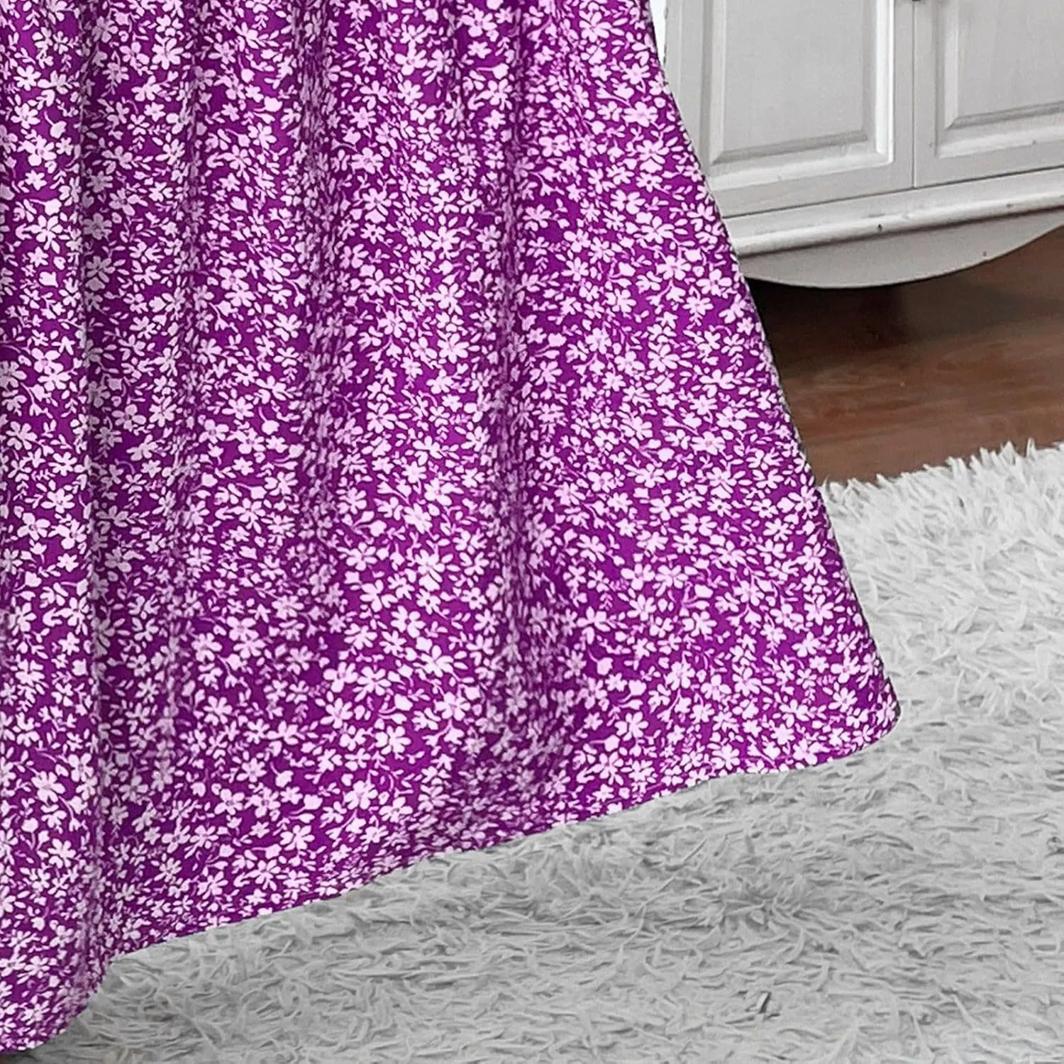 Long Flowy Skirts for Women Smocked High Waisted Floral Maxi Skirt with Pockets Boho Ruffle Tiered Beach A Line Skirt