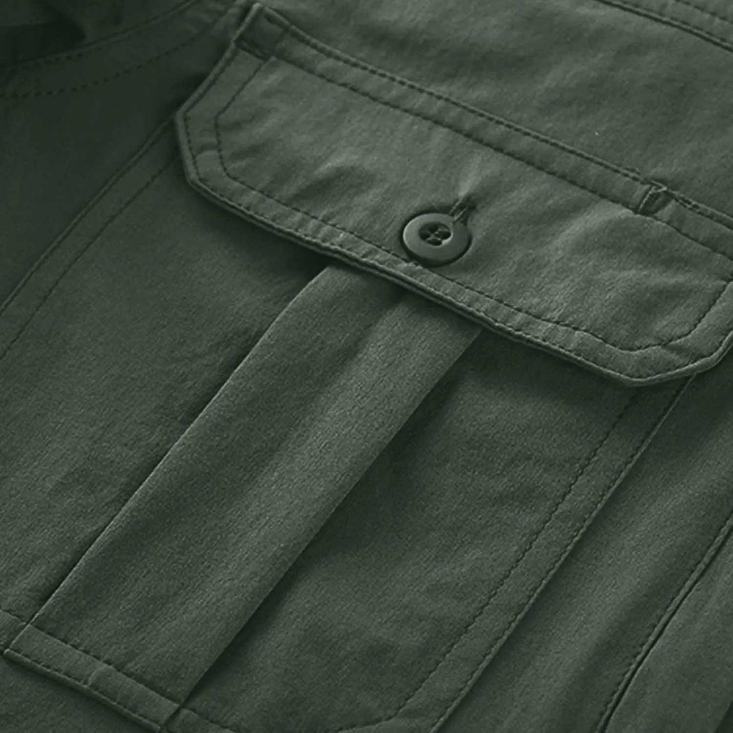 Long Sleeve Cargo Shirts for Men Casual Loose Button Lapel Work Blouse Stretch Quick Dry Shirt with Two Pockets