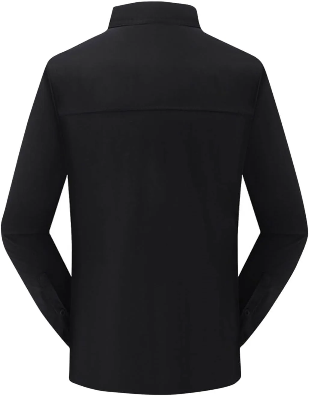 Long Sleeve Cargo Shirts for Men Casual Loose Button Lapel Work Blouse Stretch Quick Dry Shirt with Two Pockets