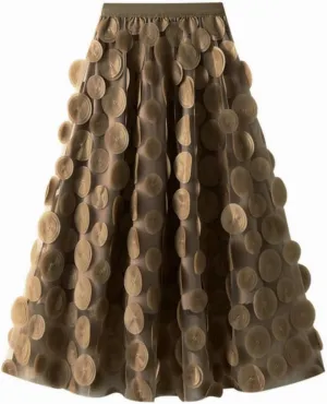 Long Tulle Skirts for Women Fairy Elastic High Waist Pleated A-Line Flared Midi Skirts Evening Tutu Skirt