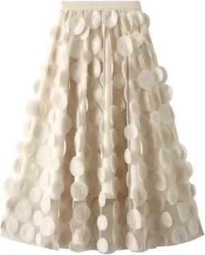 Long Tulle Skirts for Women Fairy Elastic High Waist Pleated A-Line Flared Midi Skirts Evening Tutu Skirt