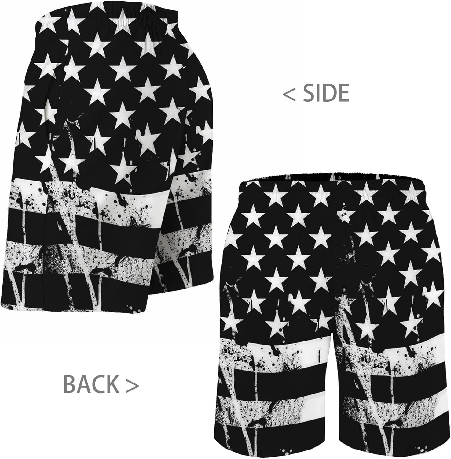 Lzzidou Men's American Flag Swim Trunks USA 4th of July Patriotic Board Shorts Quick Dry Lined Beach Shorts