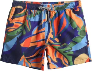 maamgic Mens Swim Trunks 5" Quick Dry Beach Shorts Bathing Suits with Mesh Lining Pockets