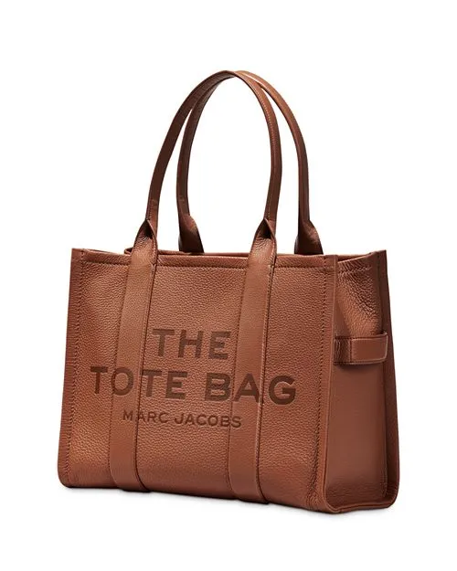 MARC JACOBS Leather Tote Bag, Brown