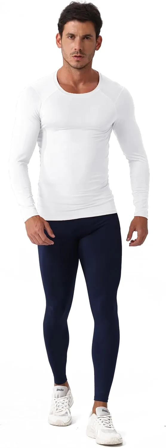 Men's Athletic Compression Shirts Long Sleeve Workout T-Shirt Mock Turtleneck Base Layer Undershirt Tops