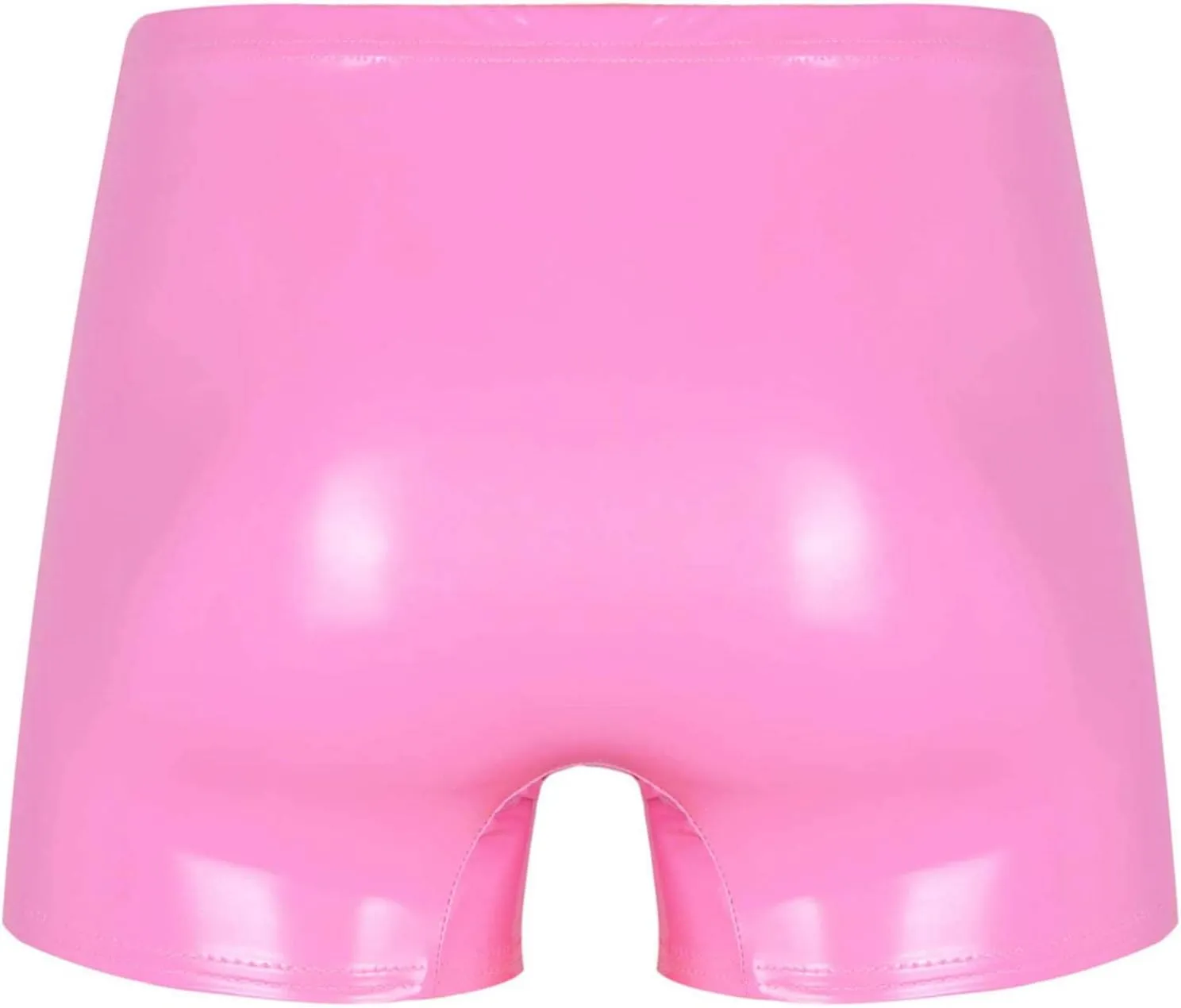 Mens Latex Faux Leather Boxer Shorts Shiny Metallic Briefs Bulge Pouch Hot Pants Swim Trunks