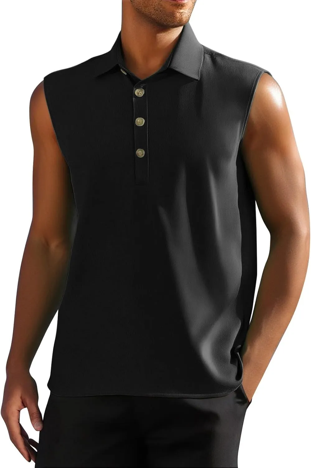 Mens Quick Dry Workout Tank Tops Relaxed Fit Muscle Gym Shirt Breathable Cool Running Athletic Tees
