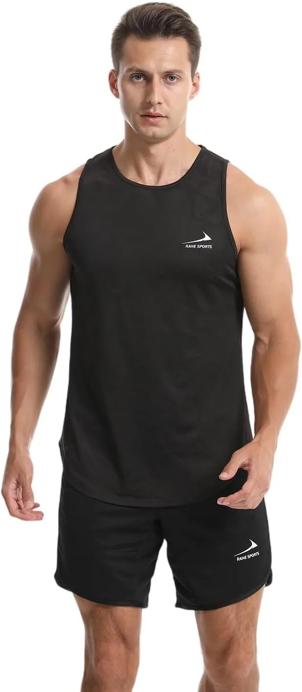 Men's Tank Tops Quick Dry Workout Top Mesh Running Sleeveless Shirts for Bodybuilding Gym Fitness Training