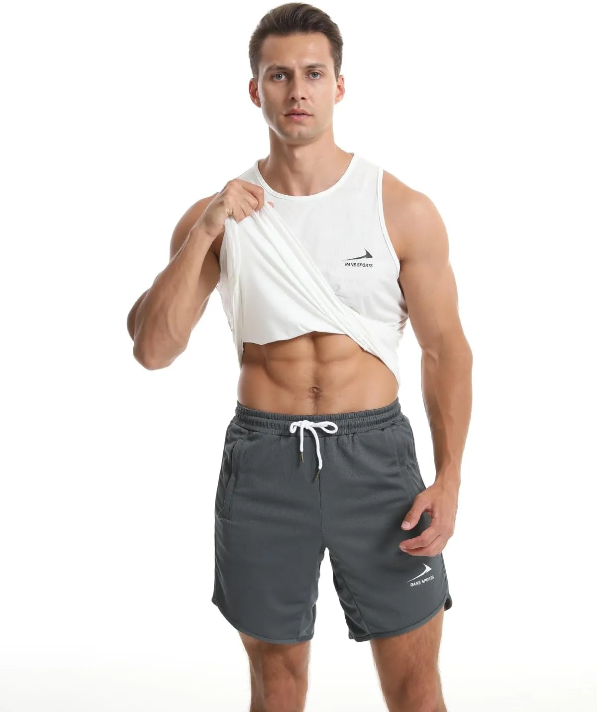 Men's Tank Tops Quick Dry Workout Top Mesh Running Sleeveless Shirts for Bodybuilding Gym Fitness Training