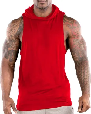 Men's Workout Hooded Tank Tops Sports Training Sleeveless Gym Hoodies Fitness Bodybuilding Cut Off Muscle Shirts