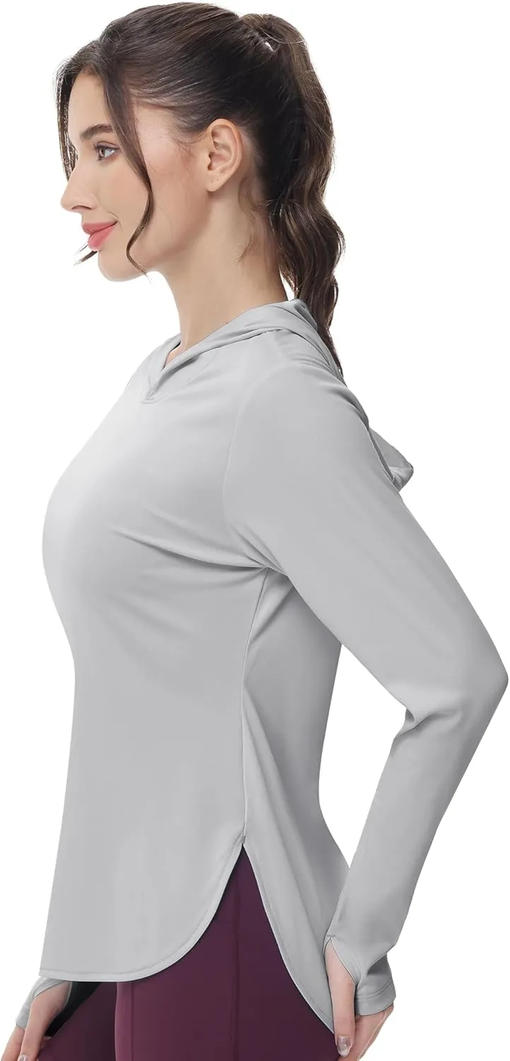 MIER Womens UPF 50  Sun Protection Hoodie Shirts SPF Long Sleeve Dry Fit Athletic Running Hiking Fishing UV T-Shirt Tops