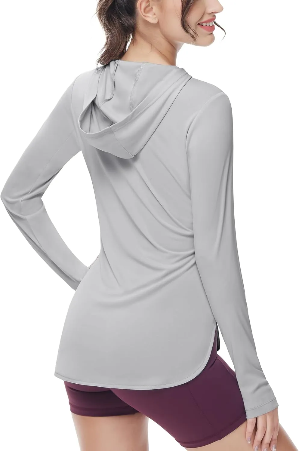 MIER Womens UPF 50  Sun Protection Hoodie Shirts SPF Long Sleeve Dry Fit Athletic Running Hiking Fishing UV T-Shirt Tops