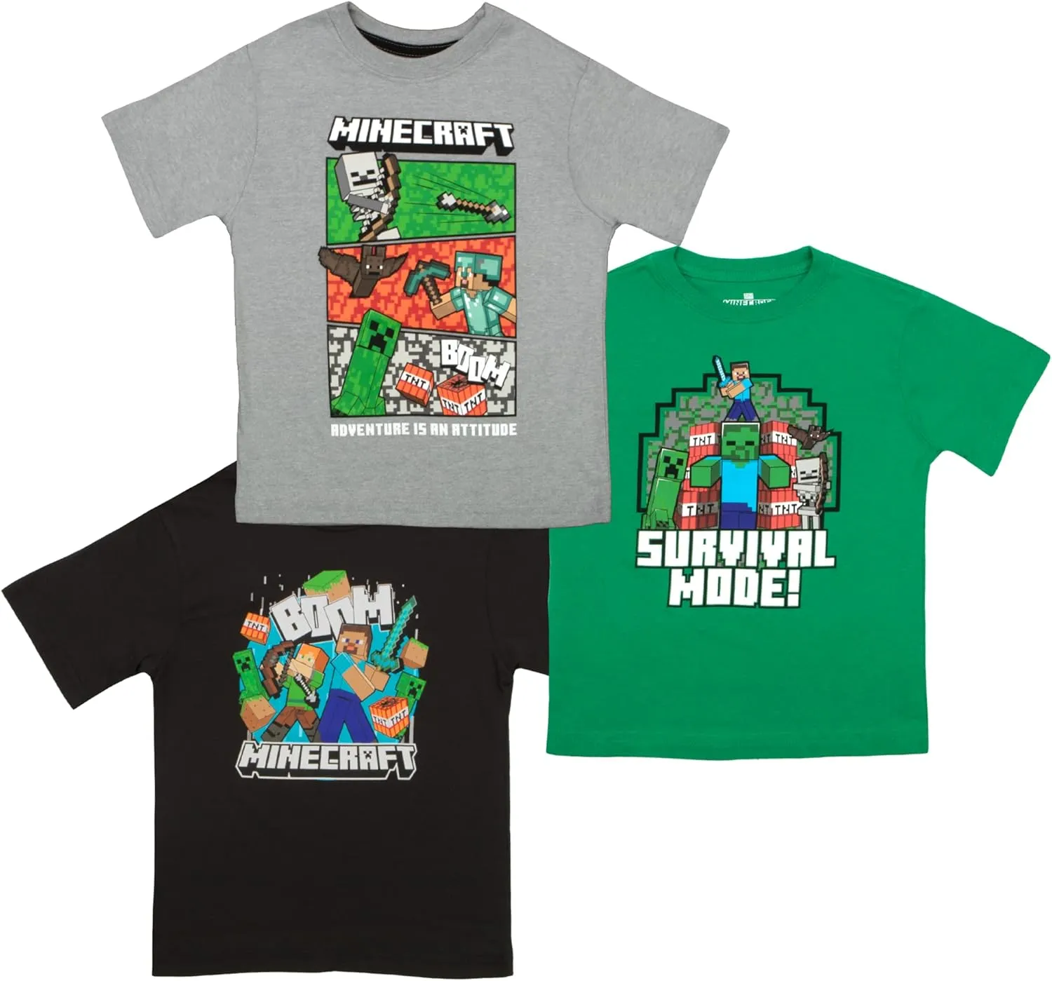 Minecraft Boys Short Sleeve Regular Fit