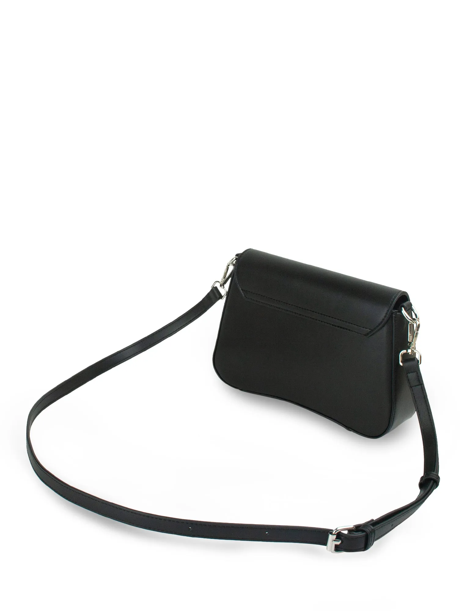 Mocha Zoe Wavy Crossbody Bag- Black