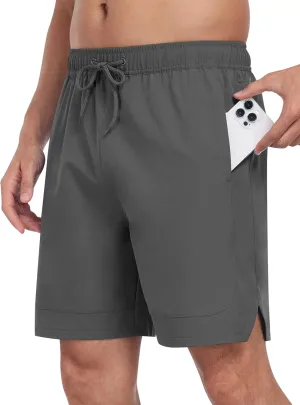 MoFiz Mens Swim Trunks 7inch Swim Shorts with Compression Liner Swimming Suits Board Shorts Surf Short Bathing Suit