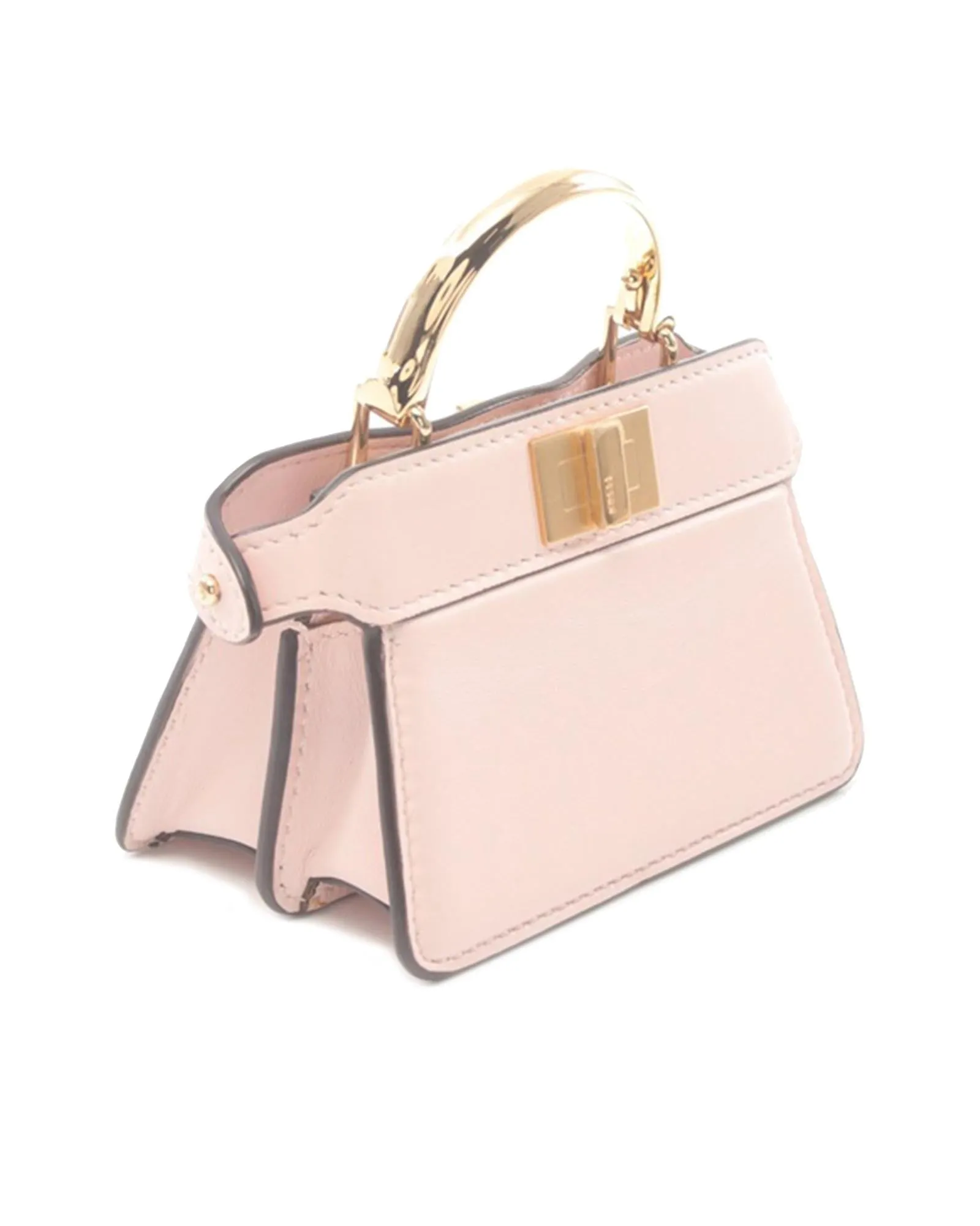 Nano Peekaboo Calfskin ISeeU Maxi Handle Satchel with Metal Top Handle and Twist Lock Closure