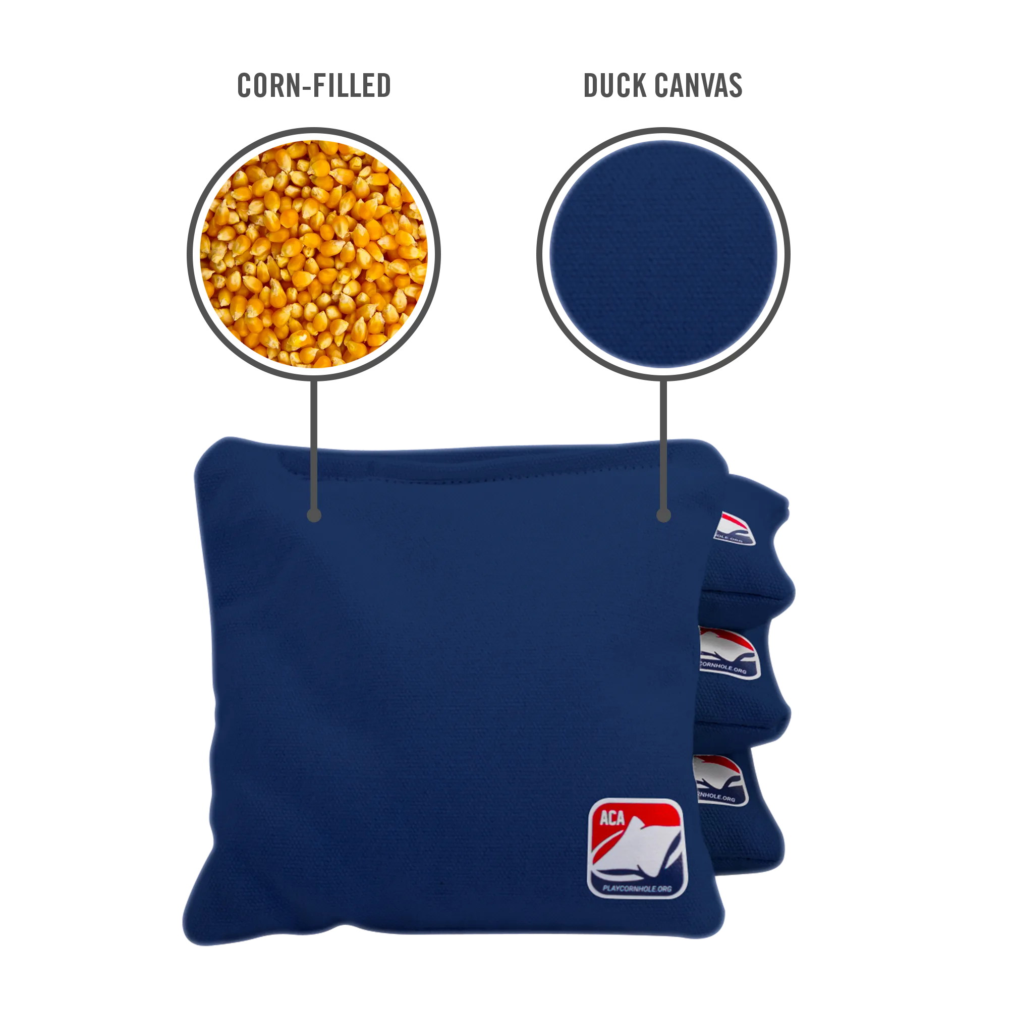 Navy Blue Daily 66 Cornhole Bags