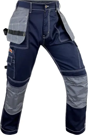 Notus Mens Construction Tactical Carpenter Multi-Pockets Cordura Knee and Holster Pockets Reinforced Work Pants