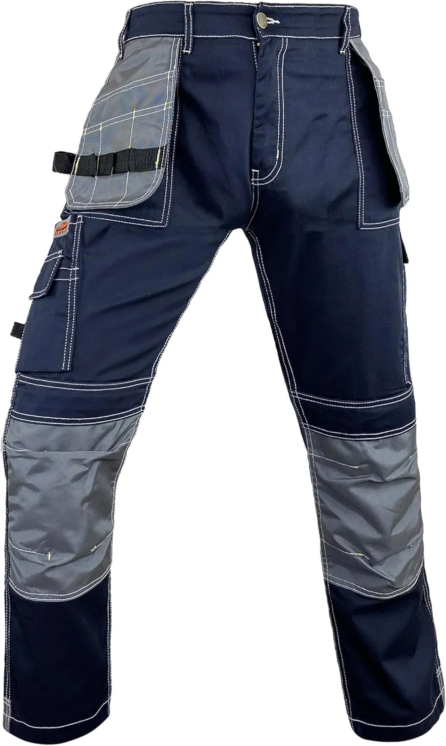 Notus Mens Construction Tactical Carpenter Multi-Pockets Cordura Knee and Holster Pockets Reinforced Work Pants