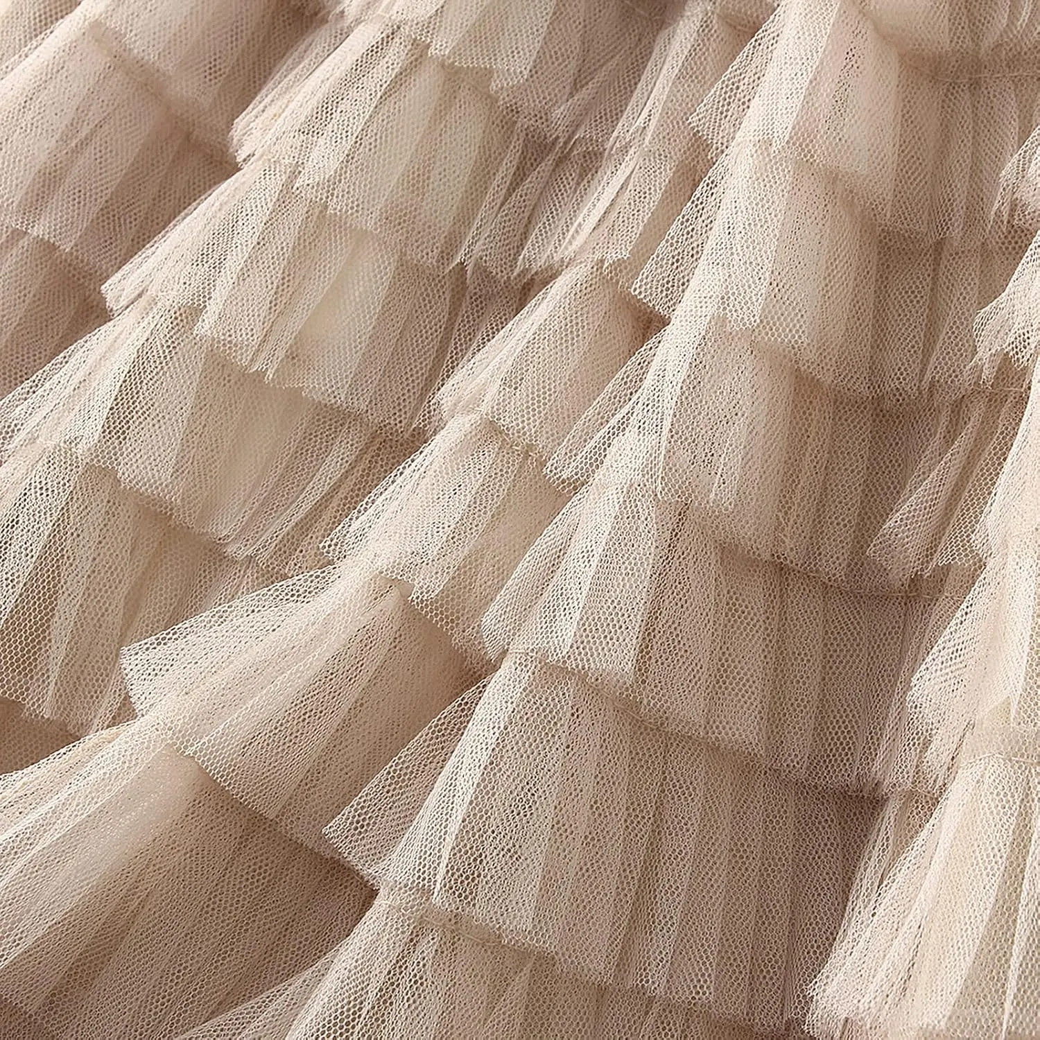 NUFIWI Womens Tiered A Line Skirt Tulle High Waist Layered Mesh Tutu Maxi Skirts Ruffles Long Party Skirt