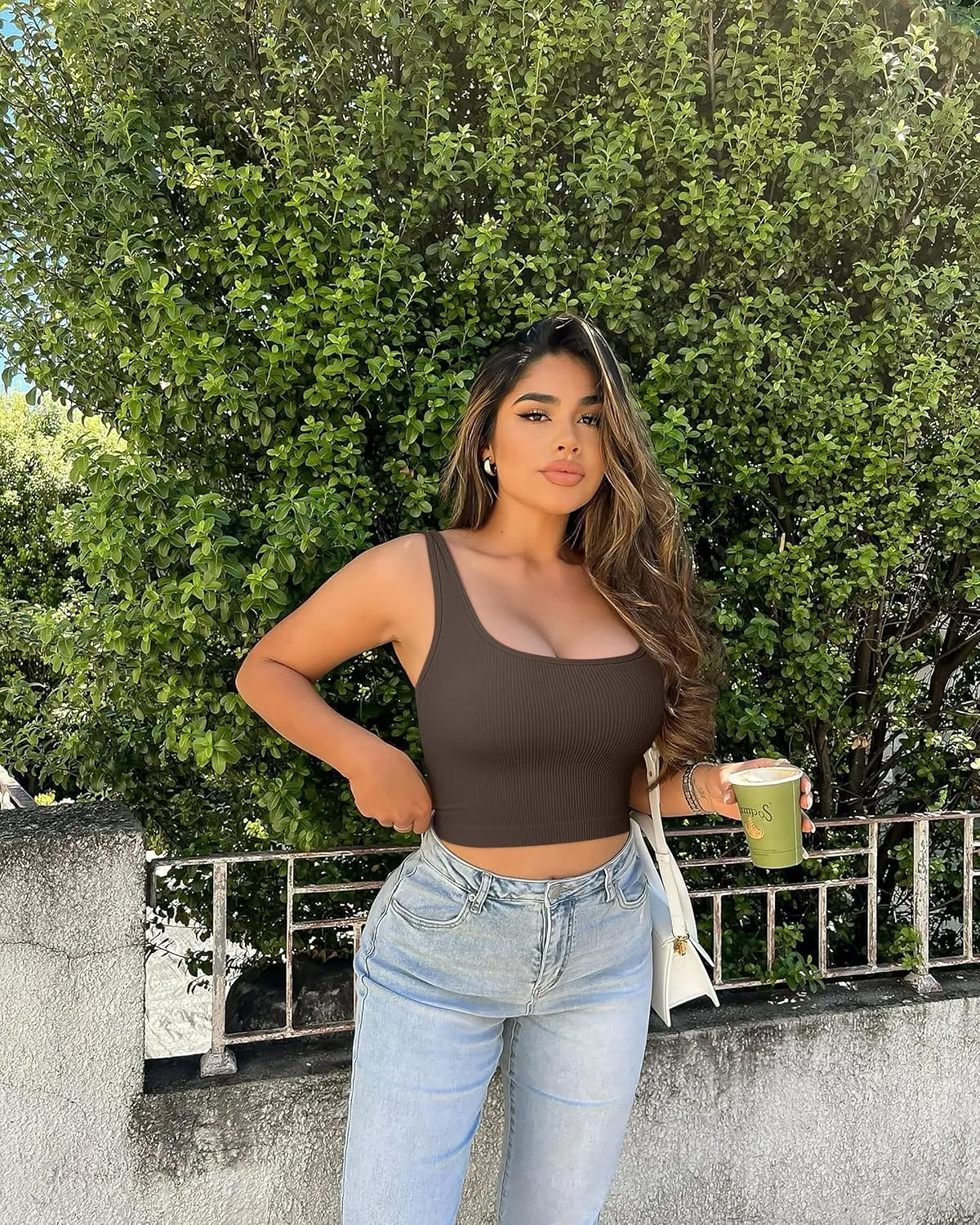 OQQ Women's 3 Piece Tank Tops Ribbed Seamless Workout Exercise Shirts 2025 Summer Basic Camis