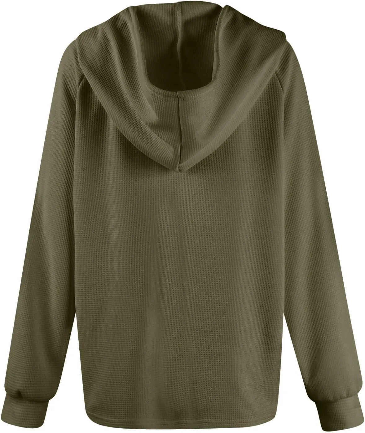 Oversized Hoodies for Women Trendy Waffle Knit V Neck Sweatshirt Cute Y2k Hoodie Long Sleeve Pullover Tops
