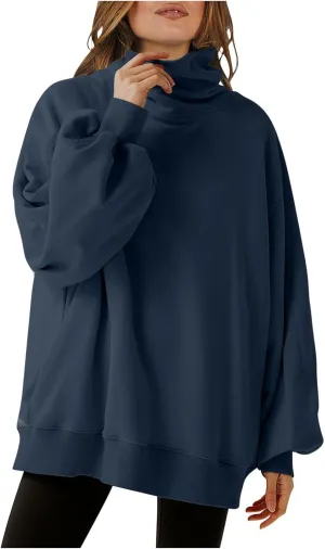 Oversized Sweatshirts for Women Long Sleeve Cowl Neck Hoodie Casual Loose Pullover Tops 2024 Fall Winter Clothes