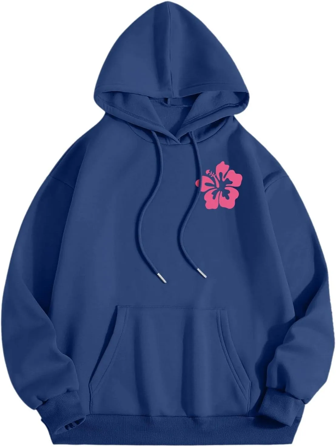 Pink Graphic Oversized Hoodies for Women Teen Girls 2024 Trendy Cute Preppy Sweatshirts Long Sleeve Y2K Tops Pullover