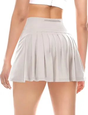 Pleated Tennis Skirts for Women Athletic Golf Skorts Activewear Running Sport Workout Skirts with Pockets Shorts