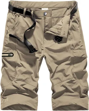 Quick Dry Cargo Shorts Men's Outdoor Summer Causal Hiking Multi-Pocket Short (No Belt)