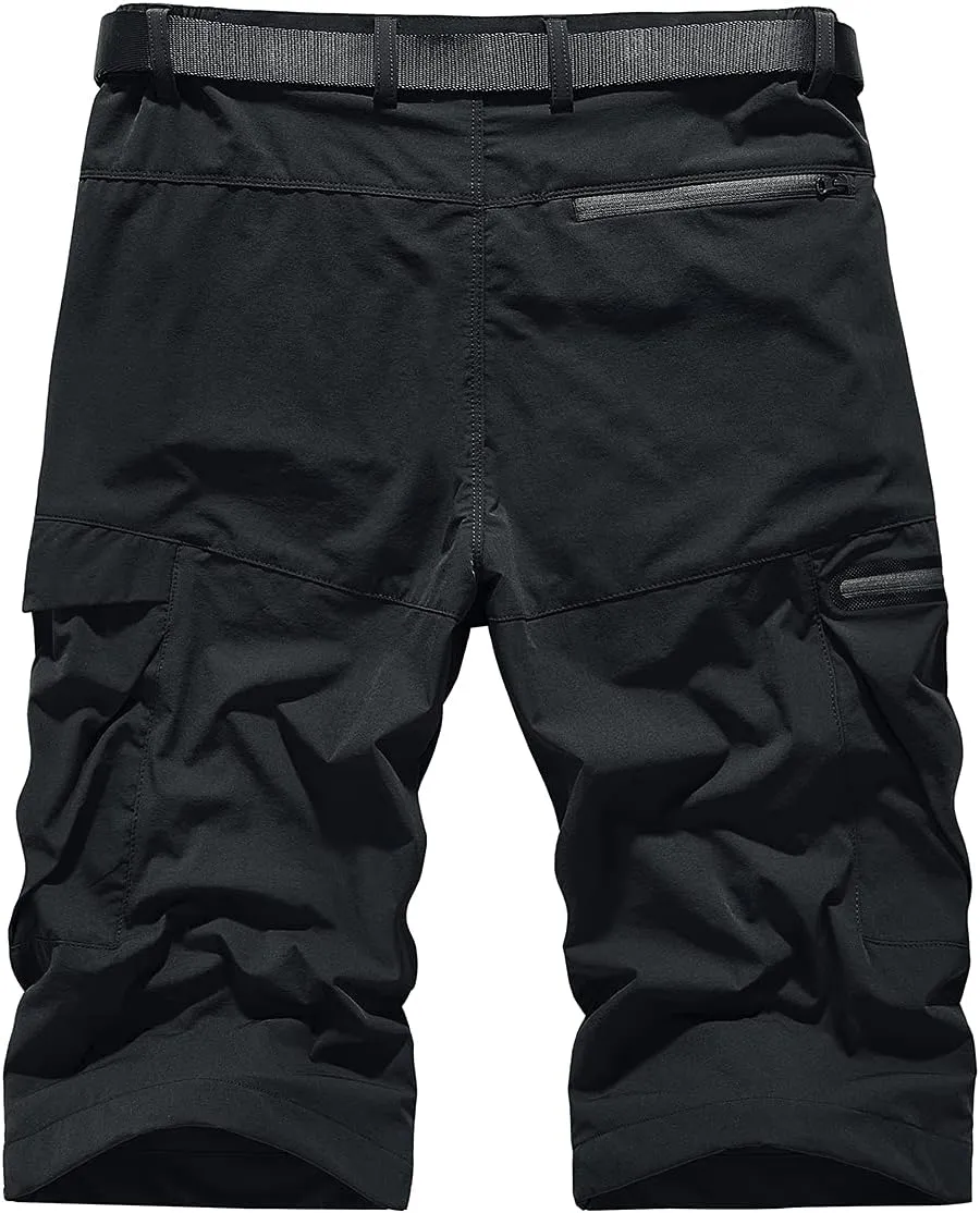 Quick Dry Cargo Shorts Men's Outdoor Summer Causal Hiking Multi-Pocket Short (No Belt)