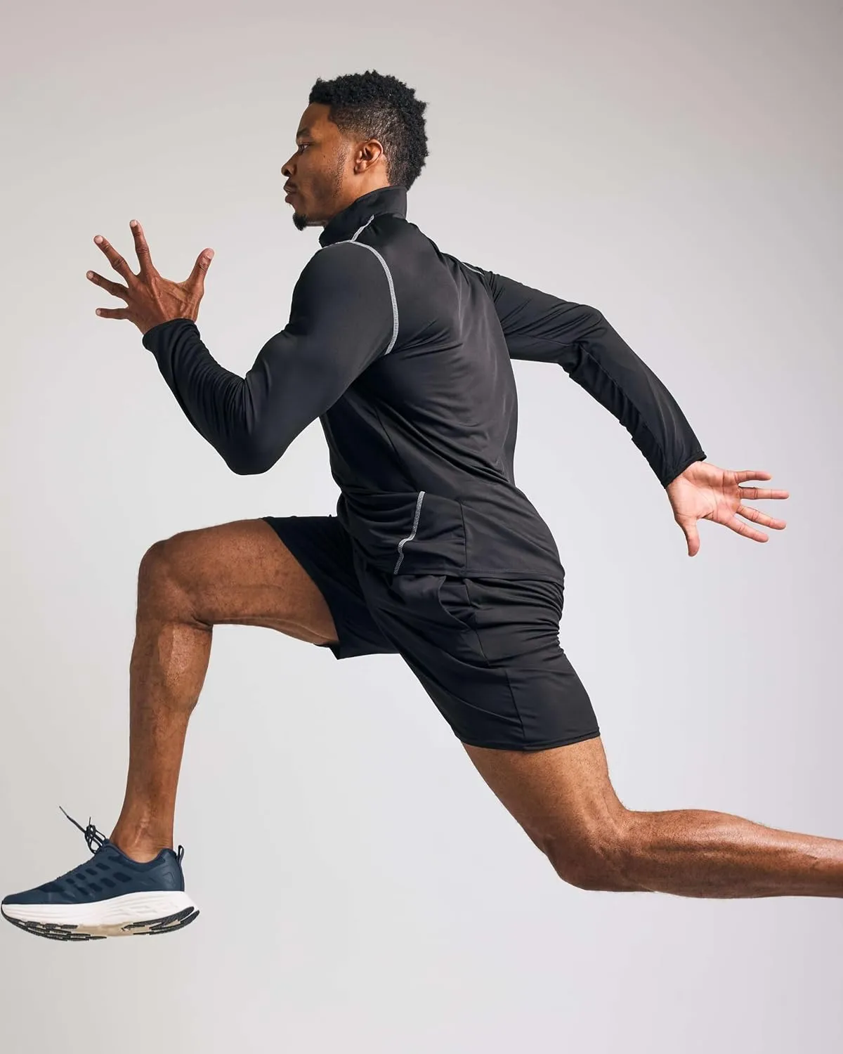 Real Essentials 3 Pack: Men's Dry-Fit Active Quarter Zip Long Sleeve Athletic Performance Pullover (Available in Big & Tall)