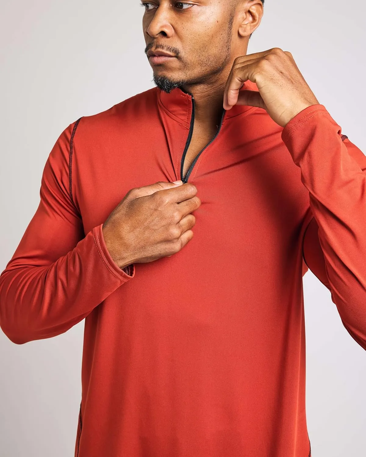 Real Essentials 3 Pack: Men's Dry-Fit Active Quarter Zip Long Sleeve Athletic Performance Pullover (Available in Big & Tall)