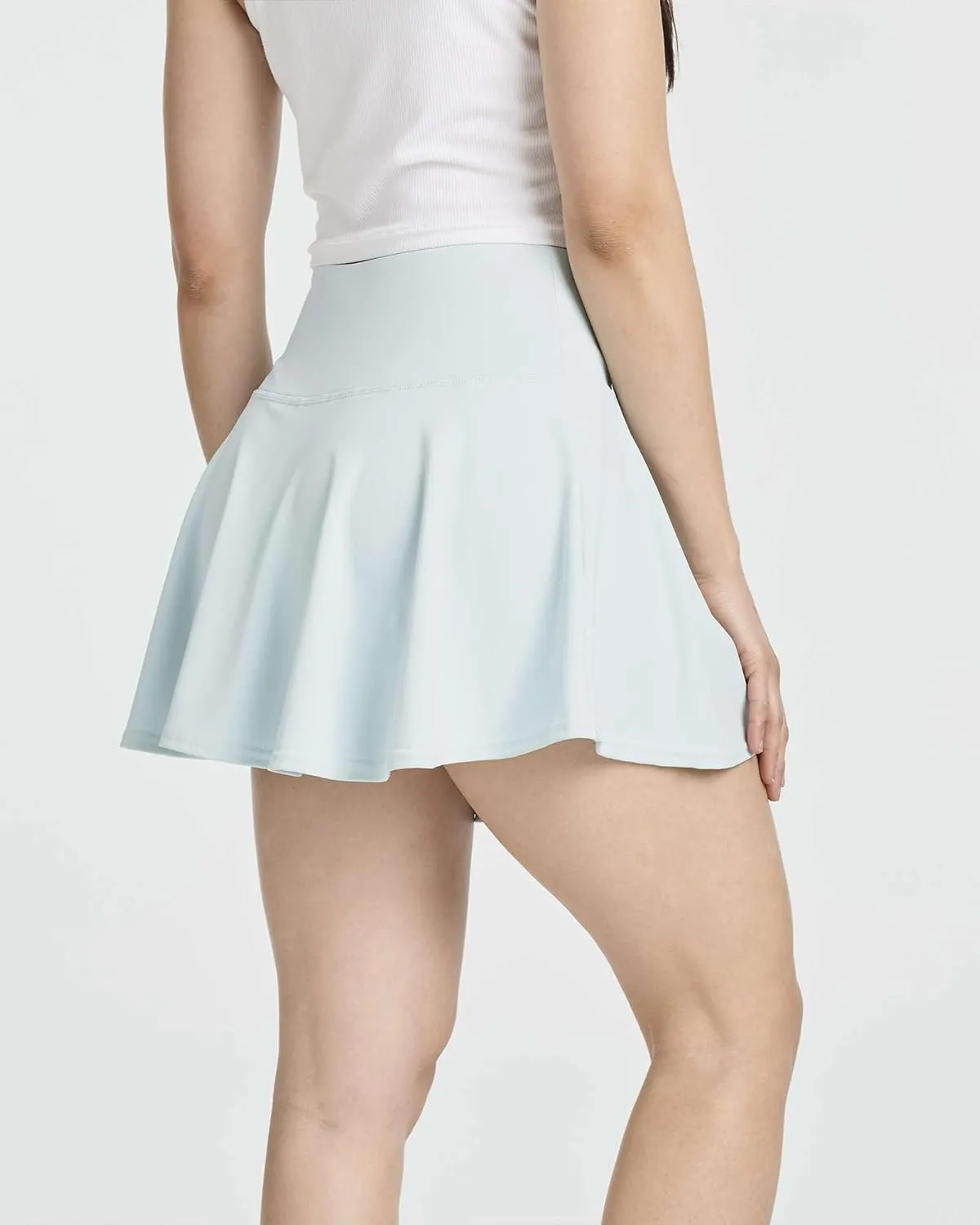 Real Essentials 4 Pack: Women's High Waisted Tennis Skirts Skater Skort Tummy Control Golf Shorts Pockets (Available in Plus)