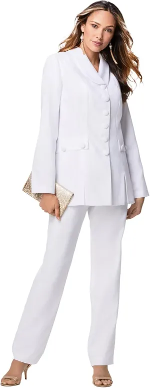 Roaman's Women's Plus Size Ten-Button Pantsuit