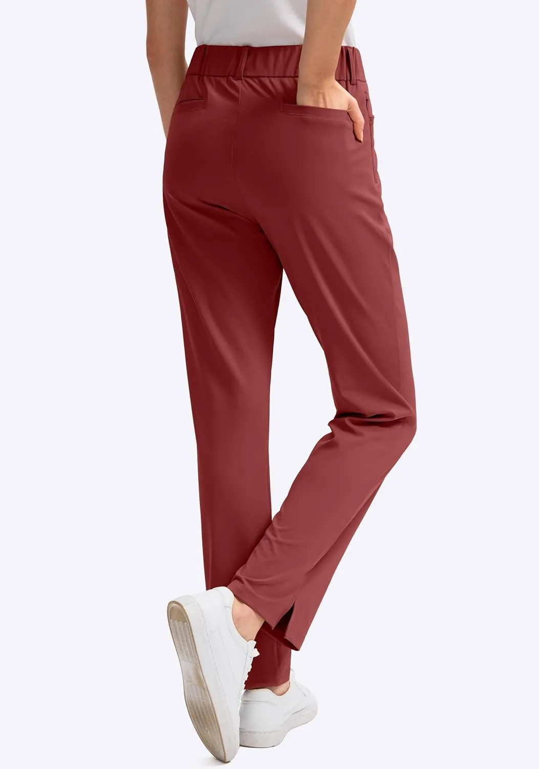 SANTINY Women's Golf Pants with 5 Pockets High Waisted Quick Dry Stretch Pants for Women Travel Work Casual