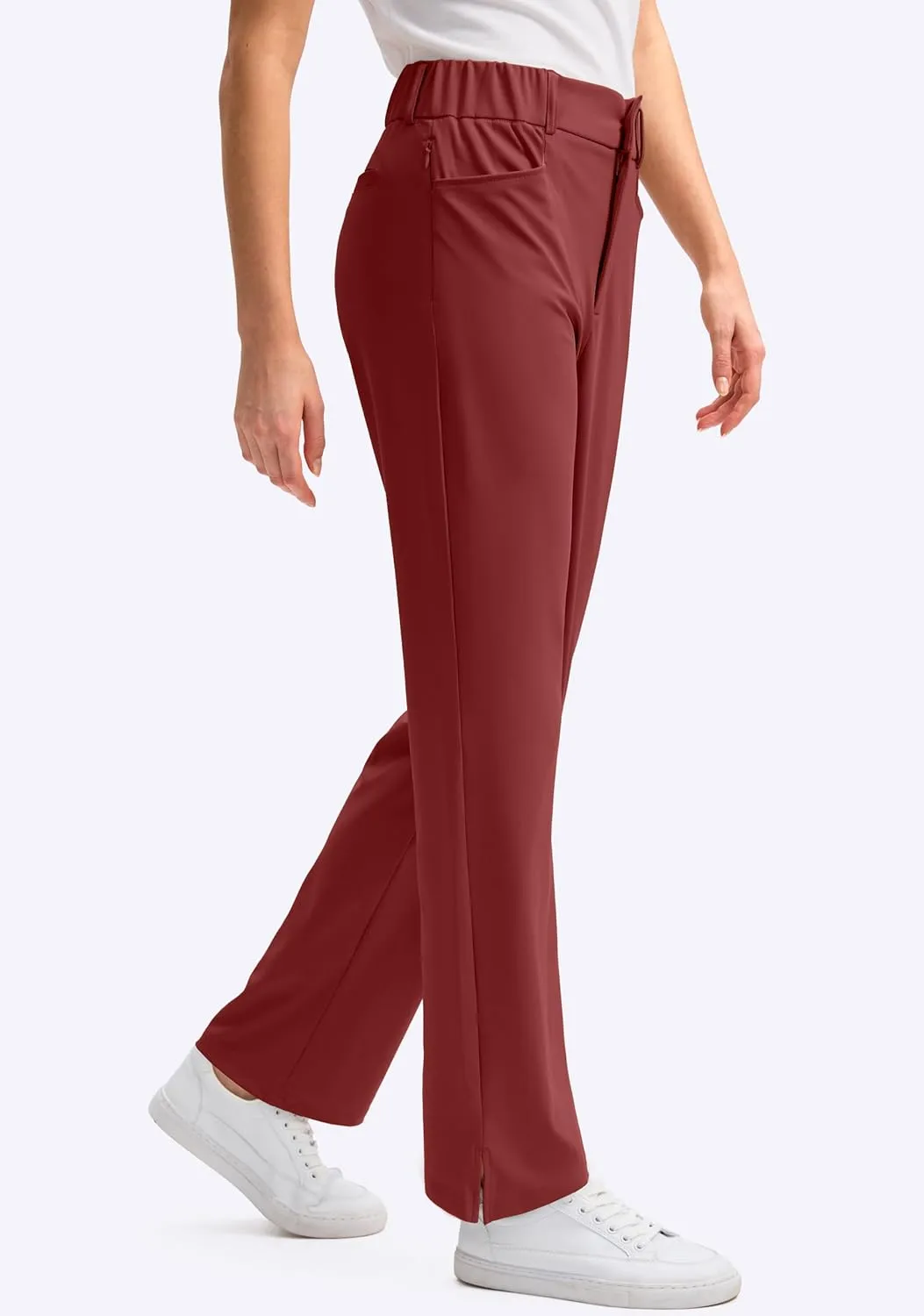 SANTINY Women's Golf Pants with 5 Pockets High Waisted Quick Dry Stretch Pants for Women Travel Work Casual