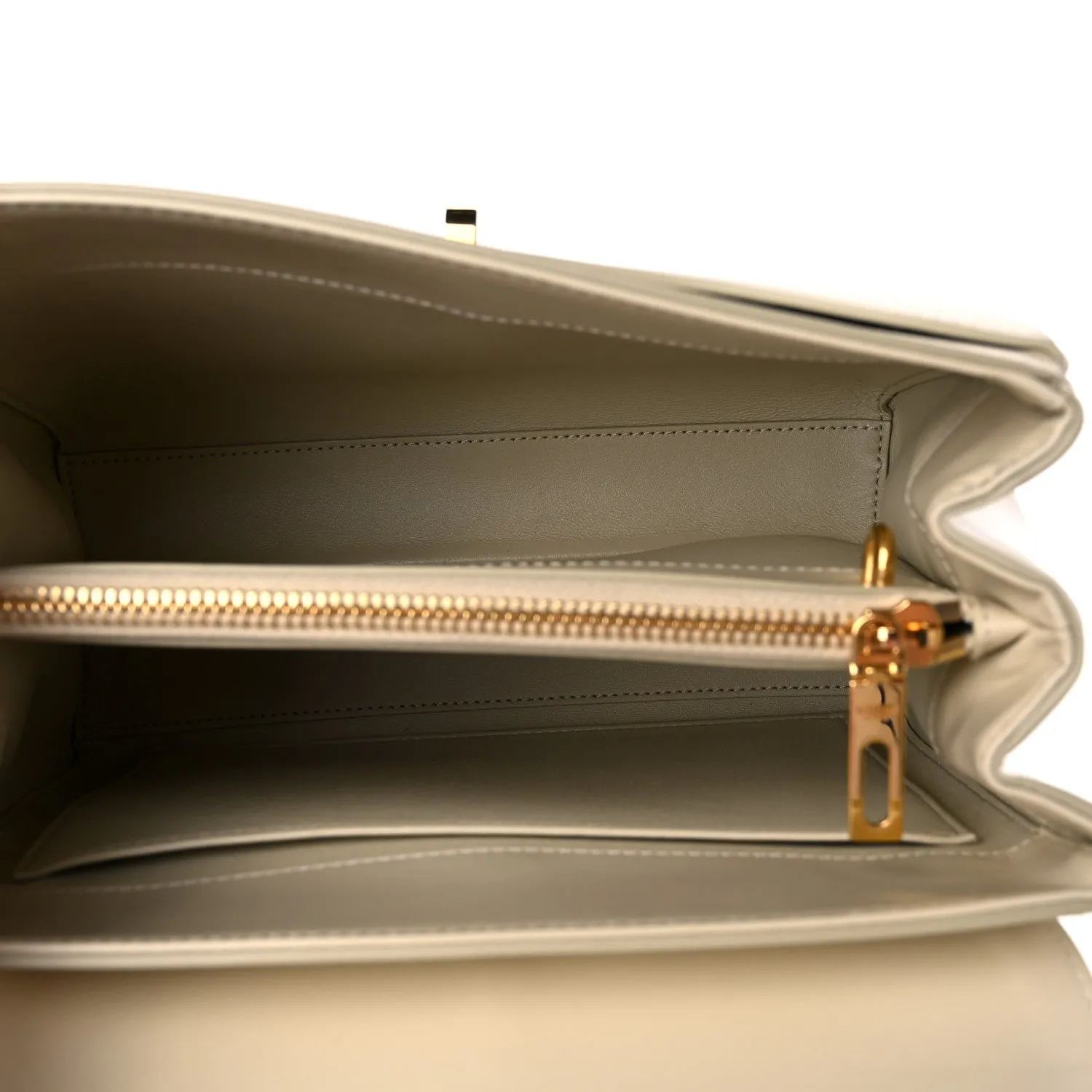 Satinated Calfskin Small 16 Top Handle Bag Limestone