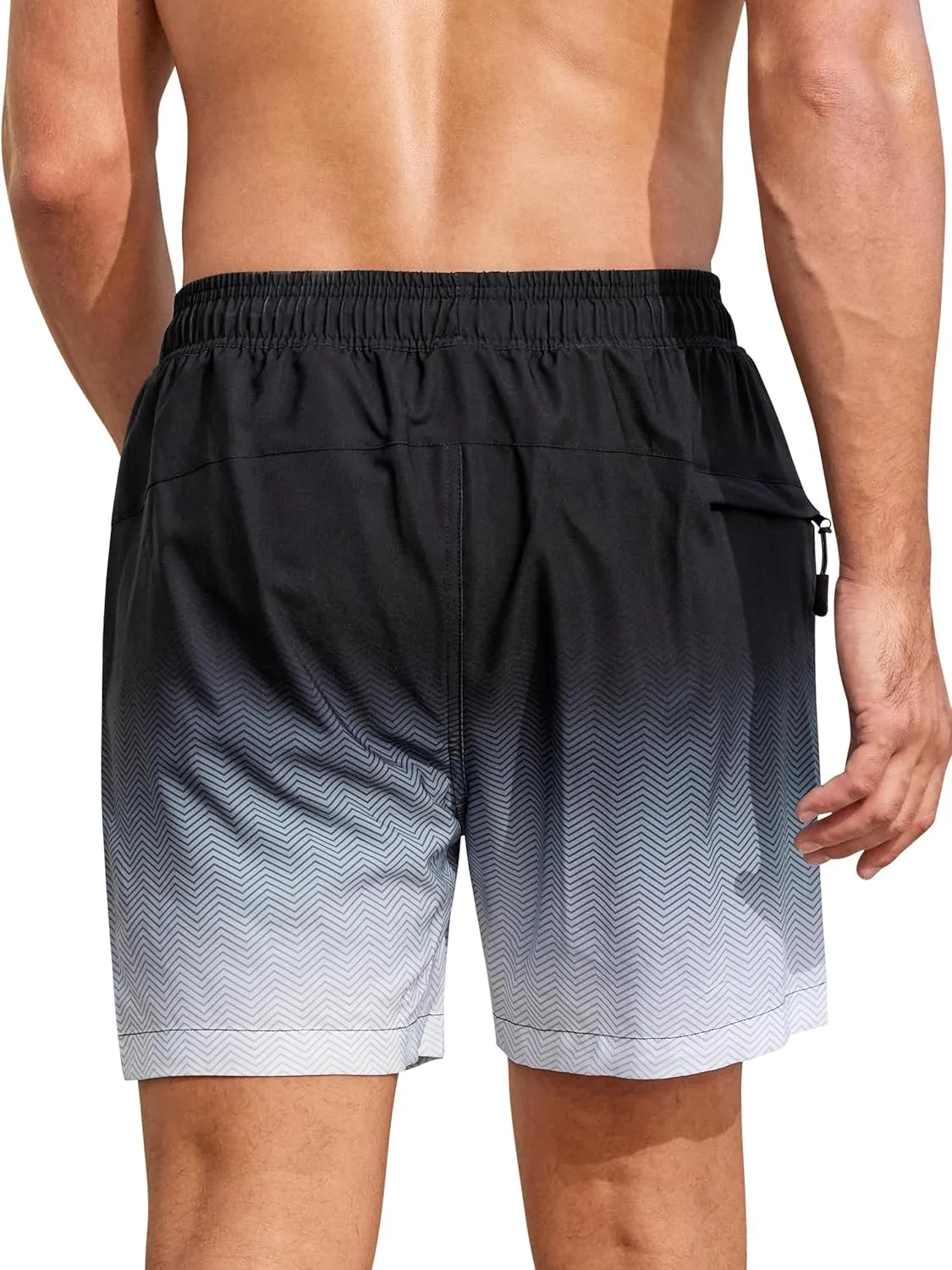 SILKWORLD Men's Swim Trunks Quick Dry Bathing Suits 6 Inch Swimming Shorts with Compression Liner and Zipper Pockets
