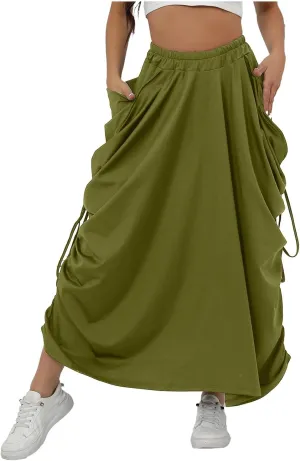 Skirt for Women Maxi Boho Casual Skirt Bohemian Organic Cotton Hippie Party Gypsy with Pockets 2024