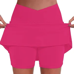 Skorts for Women with Pockets High Waist Tummy Control Womens Yoga Shorts Casual Athletic Tennis Mini Short Skirts