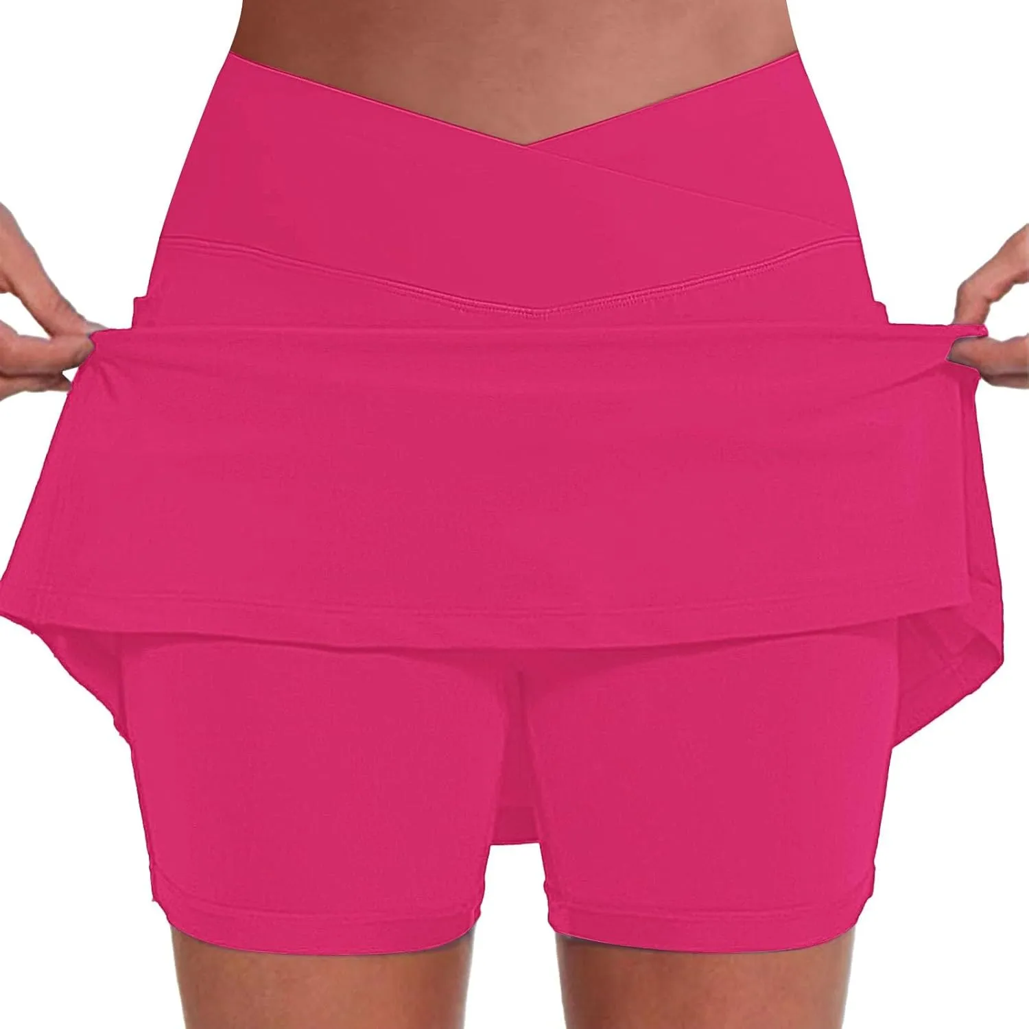 Skorts for Women with Pockets High Waist Tummy Control Womens Yoga Shorts Casual Athletic Tennis Mini Short Skirts